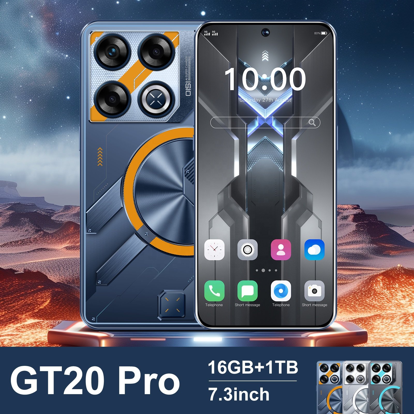 2024 Unlock 5G android smartphones GT 20 pro smart SPARK 10Pro dual core telefone celular oem smartphones LTE 4g smartphone